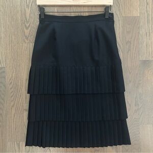 Junya Watanabe Comme des Garcons Pleated Tiered Hem Pencil Skirt in Black Medium